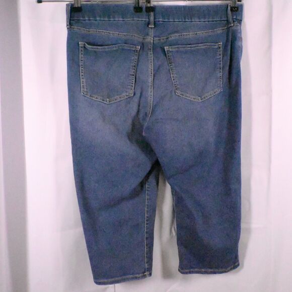 Kim Rogers Womens 18 39x20 Reg Blue Tummy Control Pull On Capri Jeans - Picture 2 of 7